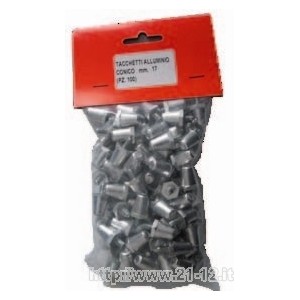 Tacchetti alluminio conico mm. 17 conf. Pz. 100